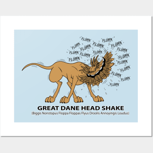 Great Dane Head Shake Posters and Art